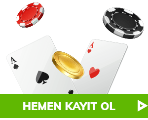 Oyun kartları ve casino jetonları ile kayıt ekranı